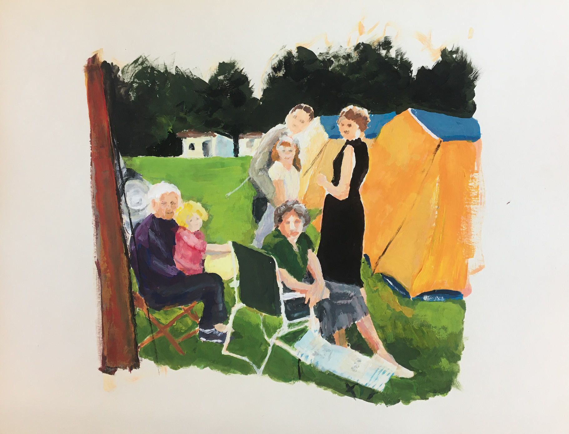 Ariel Person, photo de famille, gouache sur papier, 44x37cm, 2023
